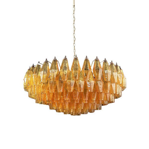 Rhombus Amber Glass Chandelier