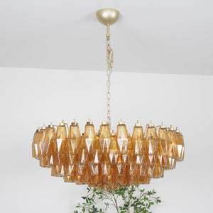 Rhombus Amber Glass Chandelier