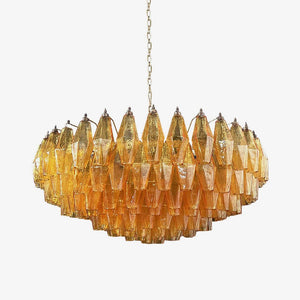 Rhombus Amber Glass Chandelier