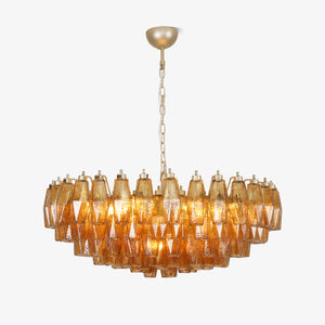Rhombus Amber Glass Chandelier