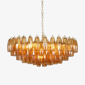 Rhombus Amber Glass Chandelier