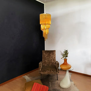 Spiral Prism Glass Chandelier