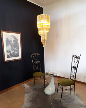 Spiral Prism Glass Chandelier