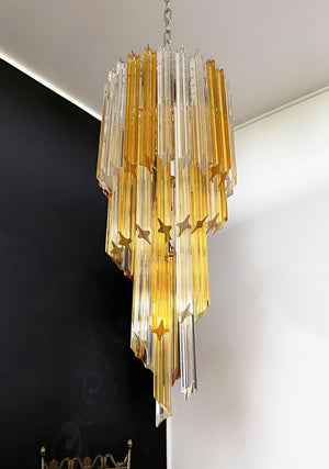Spiral Prism Glass Chandelier