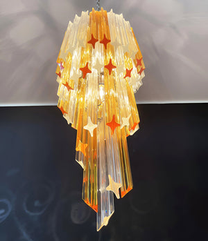 Spiral Prism Glass Chandelier