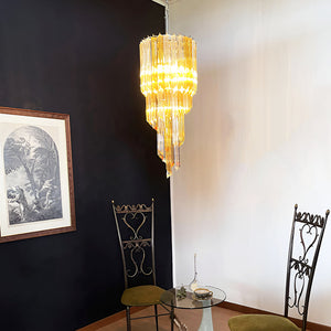 Spiral Prism Glass Chandelier