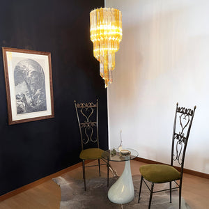 Spiral Prism Glass Chandelier