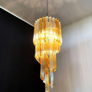 Spiral Prism Glass Chandelier