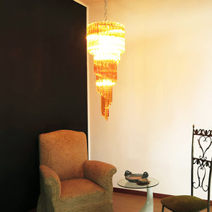 Spiral Prism Glass Chandelier
