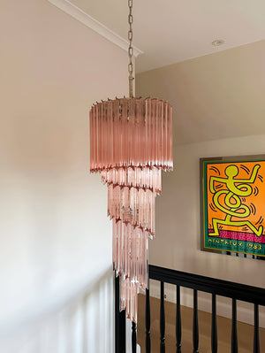 Spiral Prism Glass Chandelier