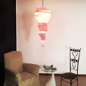 Spiral Prism Glass Chandelier