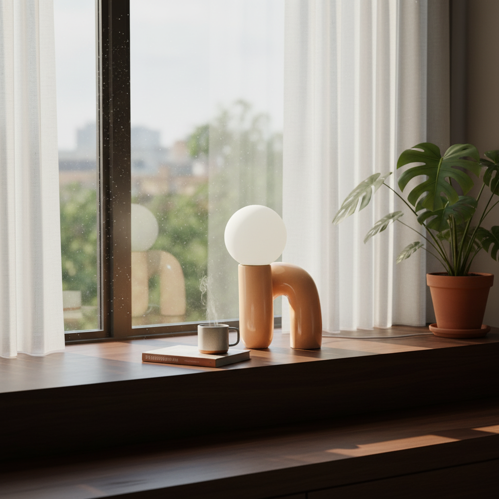 N Shape Glass Table Lamp