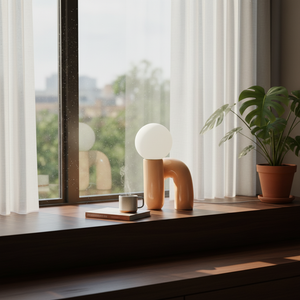 N Shape Glass Table Lamp