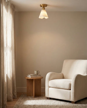Nalia Alabaster Semi-Flush Mount