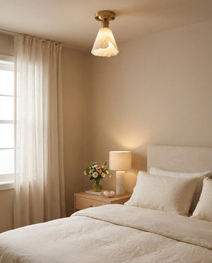 Nalia Alabaster Semi-Flush Mount
