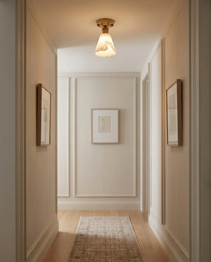 Nalia Alabaster Semi-Flush Mount