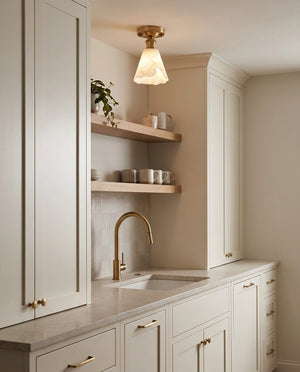 Nalia Alabaster Semi-Flush Mount