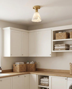 Nalia Alabaster Semi-Flush Mount