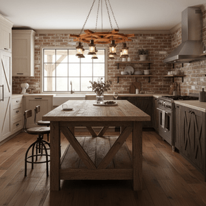 Nautical Industrial Style Wooden Chandelier