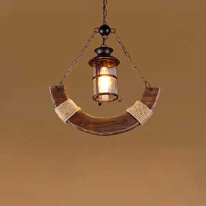 Nautical Industrial Style Wooden Chandelier