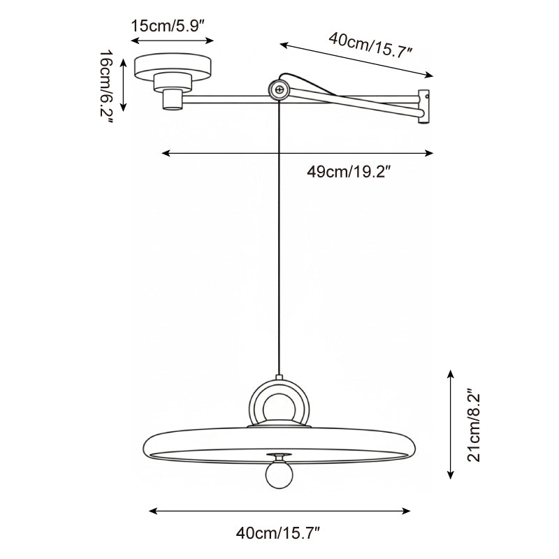 Neon Swing Arm Pendant Lamp