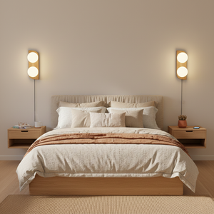 Neptune Travertine Plug In Wall Lamp