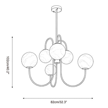 Olivareth Alabaster Chandelier — Dimension drawings 1