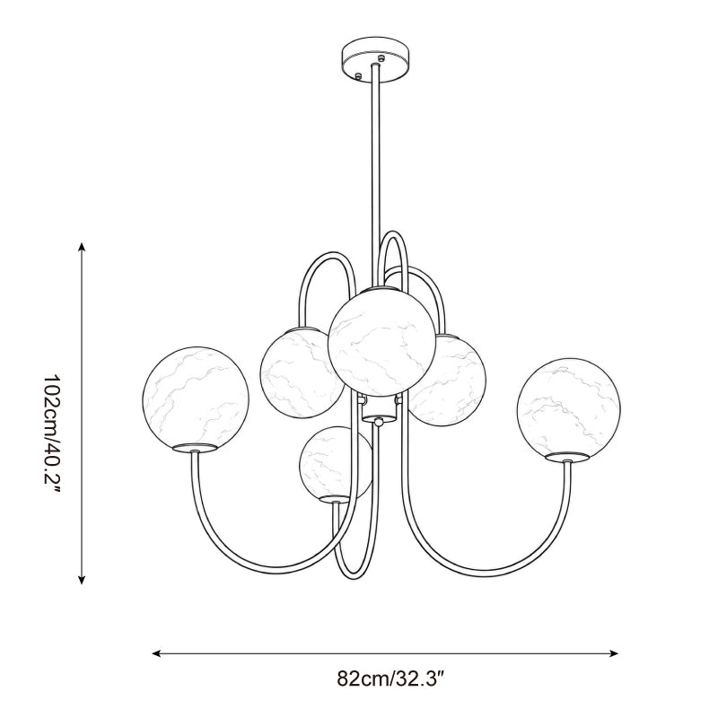 Olivareth Alabaster Chandelier — Dimension drawings 1
