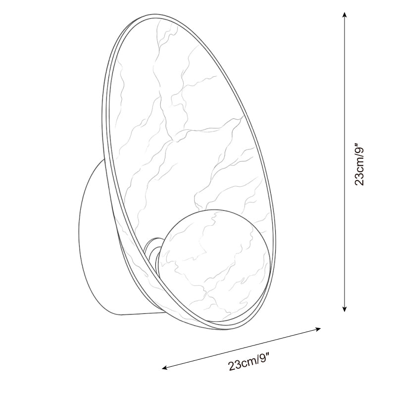 Olivia Alabaster Wall Sconce — Dimension drawings 1