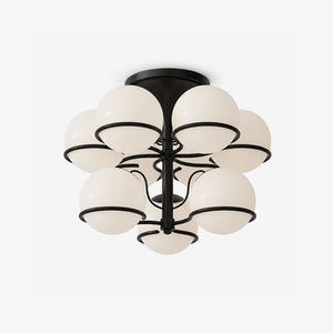 Opal Glass Globe Semiflush Chandelier