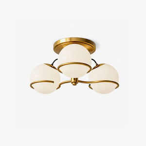 Opal Glass Globe Semiflush Chandelier