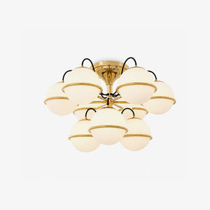 Opal Glass Globe Semiflush Chandelier