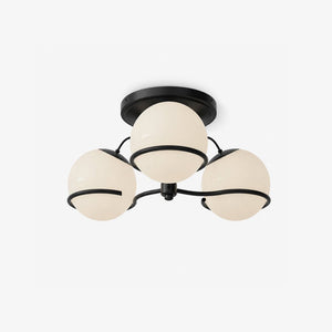Opal Glass Globe Semiflush Chandelier
