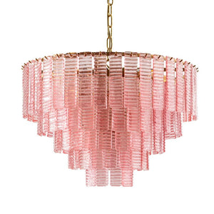 Opalora Pink Glass Chandelier