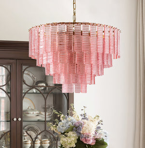 Opalora Pink Glass Chandelier