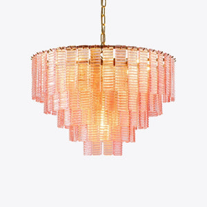 Opalora Pink Glass Chandelier