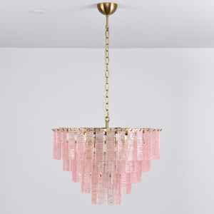 Opalora Pink Glass Chandelier