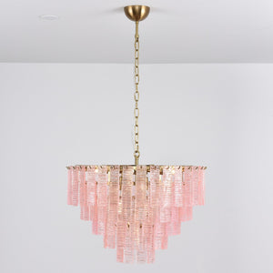 Opalora Pink Glass Chandelier