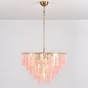 Opalora Pink Glass Chandelier