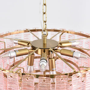 Opalora Pink Glass Chandelier