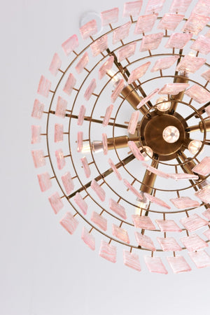 Opalora Pink Glass Chandelier