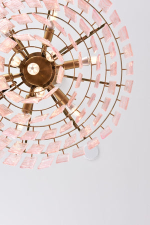 Opalora Pink Glass Chandelier