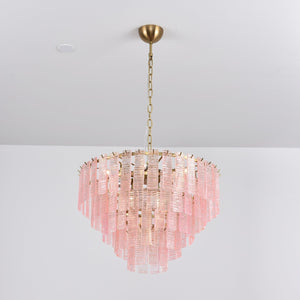 Opalora Pink Glass Chandelier
