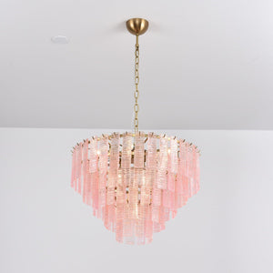Opalora Pink Glass Chandelier
