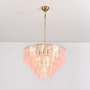 Opalora Pink Glass Chandelier