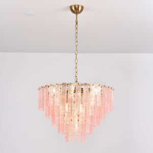 Opalora Pink Glass Chandelier