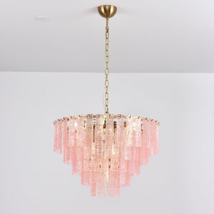 Opalora Pink Glass Chandelier