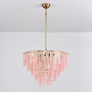 Opalora Pink Glass Chandelier