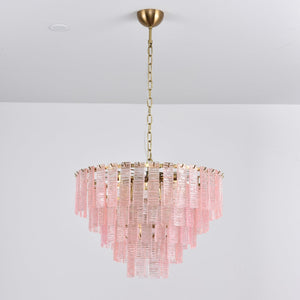 Opalora Pink Glass Chandelier