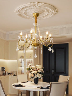 Opulent Pearl Crystal Chandelier